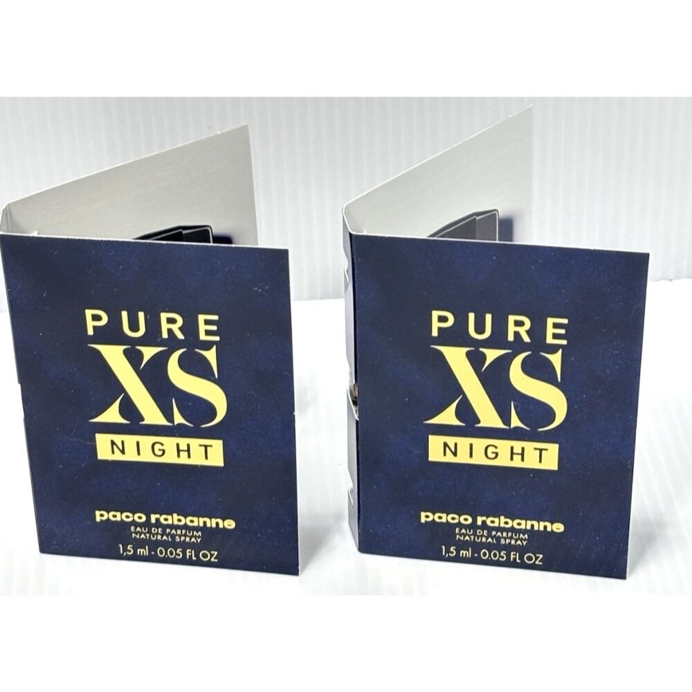 Pure XS Night Paco Rabanne 2x1.5ml 0.05oz EDP Vials Discontinued Fragrance -NEW!
